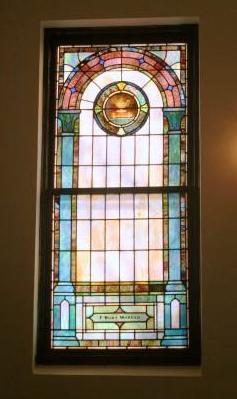 Mt Zion UMC Stained Glass Window F. Burton Morgan Family Lamp