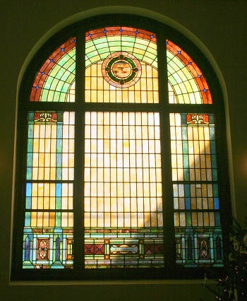 Mt Zion UMC Stained Glass Window Gassaway Sheave of Wheat